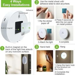 fatfish Wireless Self Adhesive LED Body Induction Lamp Sensor Light for Wardrobe. Table Lamp image 4