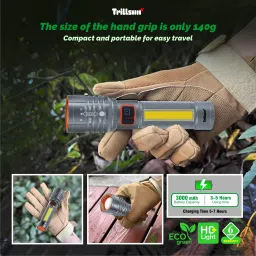 trillsun High Power Torch with Zoomable Metal body 6 Mode Flashlight Rechargeable Torch image 3