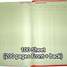 ATISHAY Outward Register - 34* 20Cm - 100 sheets (200 pages) Outward Register - 34* 20Cm - 100 sheets (200 pages) 1-Part Outward register-image-68