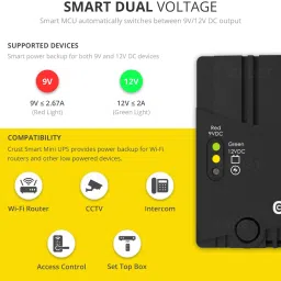 Crust CS24-5200 Smart Mini UPS For WiFi Routers, Modem Power Backup for Router image 2