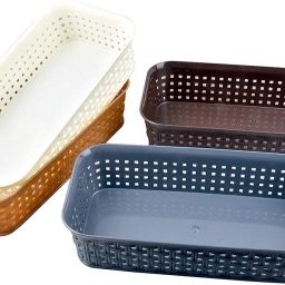 Plastic Plastic Sleek Basket For Cosmetic, Stationery, Medicine Cutlery, Storage Basket-23
