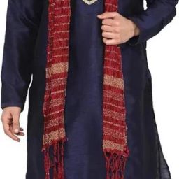 Art Silk Printed Red Men Dupatta-14
