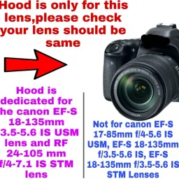 CAM-X EW-73D Lens Hood for EF-S 18-135mm f/3.5-5.6 is USM Lens Hood for Canon 80D 7DII 7D2 77D 760DLens Hood-image-59