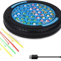 Rechargeable Fish Catching Game with Music & Rotating Board for Kids - 45 Fishes-16