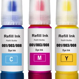 HYNEAR 003 Refill Ink Compatible for L3110, L3150, L3250, L3252 L3115, L3116, Printers Tri-Color Ink Bottle-image-99