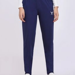 Women Solid Dark Blue Track Pants-image-102