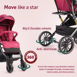luvlap Alpha Baby Stroller / Pram with 5 point Safety Harness, Reversible Handle bar, Stroller image 4