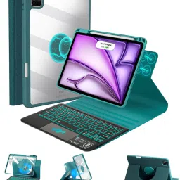 TECPHILE HD209T Keyboard Case for iPad 10th Gen 2022 with Touchpad, 7 Colors Backlit Bluetooth Standard Tablet Keyboard Compatible with Desktop, Laptop, Mac multimedia_keys,HD209T image 2