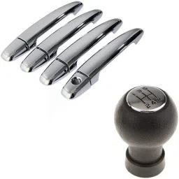 1 X Rubber Gear Knob, 1 X (Set of 4pc) Stylish Car Catch Cover Combo-image-22