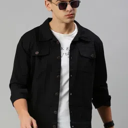 Men Solid Denim Jacket-image-33