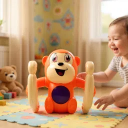 jollyplay 360° Rotating Plush Monkey Toy – Interactive Spin & Flip Fun for Kids image 4