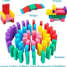 wudly Wooden Colorful Stacking Tower Game with Dice Learning Toy for Kids & Family Fun image 3