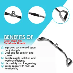 insp Dual High Lat Pulldown Handle Pulldown Bar | Cable Machine Attachment Lat Pulldown image 3