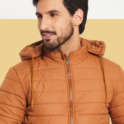 Men Solid Bomber Jacket-image-11