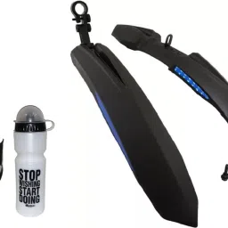 Front & Rear Mudguard with Reflective Tape and Iron Clamp With Bottle & Stand Full Length Front & Rear Fender-11