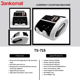 BANKOMAT Premium Quality Currency/Cash Machine with Fake Note Detection,Batch Mode & Fast Countertop Currency Detector image 4