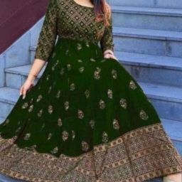 Printed Viscose Rayon Stitched Anarkali Gown-image-37