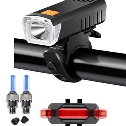 highrider Combo of Powerful Front Light, Rear LED Light and Pair of Tyre Valve Lights Bell-picture-14