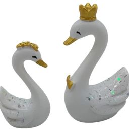 Cute Swan Pair Art Figure | Beautiful Home Décor Pair of Swans for Good Luck Decorative Showpiece - 5.5 cm-image-27