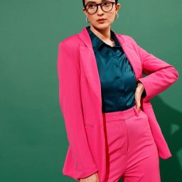 Women Solid Double Breasted Casual Blazer-image-24