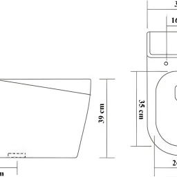 clayplus Ceramic P-TRAP Shining white commode with Black Finishing Line and Round Flush Western Commode image 5