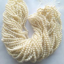 5mm off-white moti,artificial pearl beads for Craft, embroidery and jewellery work(15 line chain,14 inch length,1200 pearl beads)-1