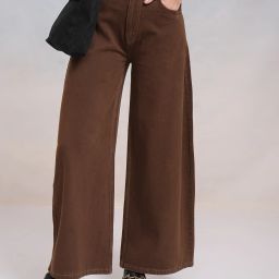 Women Boot-Leg Mid Rise Brown Jeans-image-78