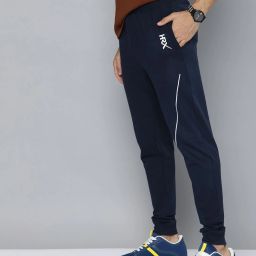 Men Self Design Blue Track Pants-image-87