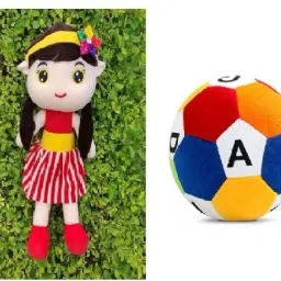 Stuffed soft Sofia Doll & alphabet football combo for kids - 30 cm-image-96