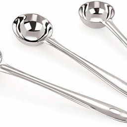 3 Stainless Steel Cooking And Serving Spoons Spatulas Ladles, Kadchi, Karachi, Chamcha Set, 3 Chamcha, Serving Ladle, Kitchen Chamch, Spoon Set For Cook And Serve Ladles Kitchen Tool Set-27