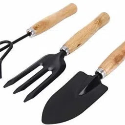 Garden Tool Wooden Handle (3pcs-Hand Cultivator, Small Trowel, Garden Fork) House Pot Plants Gift (3 Piece of Set) Garden Tool Kit-image-2