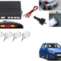 parking-sensors-white-89 Reverse Parking Sensor with LED Display 4 Sensor (White) For HYUNDAI GRAND NIOS Parking Sensor-image-9