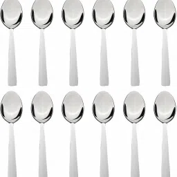 VELLORA Stainless Steel Medium Dinner, Table, Cutlery Spoon, Tableware Spoon (Pack of 12) Stainless Steel Serving Spoon, Olive Spoon, Table Spoon, Measuring Spoon, Sugar Spoon, Coffee Spoon, Tea Spoon Set-image-44