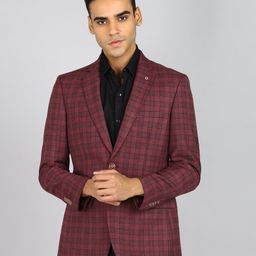 raymond Men Checkered Single Breasted Formal Blazer-picture-4