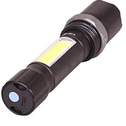 teqgo 200 Meter 3 Mode Rechargeable Rotate Zoom M919 LED Flashlight with COB Side Light 5.5 Inch Torch 4 hrs Torch Emergency Light image 4