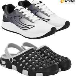 birde Stylish Combo Pack of 2 Lightweight Walking, Running Shoes With Clogs Squash Shoes For Men-picture-0