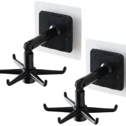 Hanging Utensil Holder Hooks Kitchen Utensil Hanger Wall Mount 360 Degrees Rotating Folding Hook Self Adhesive Hook Utensil Rack with Hooks for Home Kitchen Bathroom Cabine Hook 5-image-45