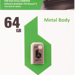 BRYT Tiny Metal Flash Drive USB M 2.0 Type A Pendrive with 10 Years Warranty 64 GB Pen Drive Compatible with Audio Player, Desktop Computer, Gaming Console, Laptop, Mobile, Netbook, Tablet, Television USB 2.0 Metal Case image 3