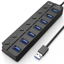 Holy Delight 7-Port High-Speed USB Splitter with Individual On/Off Switches 7-Port High-Speed USB Splitter with Individual On/Off Switches USB Hub-image-6