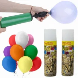 2 Manual Balloon Hand Pump,2 Pack of Multicolor Balloons,2 Snow Spray Balloon, Inflatable Furniture Pump-26