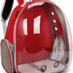 Red, Grey Backpack Pet Carrier-image-25
