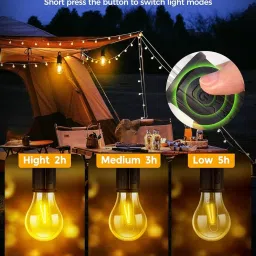 yaroh Rechargeable Camping Lights, Waterproof LED Bulb For Tent with USB Type C R466 5 hrs Bulb Emergency Light image 3