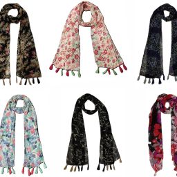 Printed Chiffon Women Multicolor Scarf, Stole, Fancy Scarf-image-111