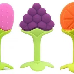 Baby Fruit Shape Silicone Teether for Baby, Teething Toys for Babies (Pack of 3) Teether-12