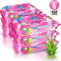 Baby Wipes | Soft & Gentle | Aloe Vera & Vitamin E (Pack of 6) 432 Wipes-image-70