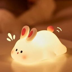 Big Face Rabbit Silicon Night Lamp with 7 Color Modes Ideal for Baby's and Kids Night Lamp-44