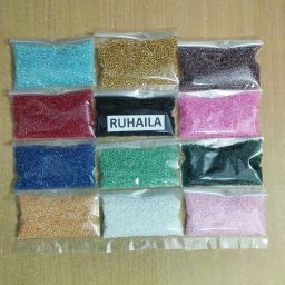 12 FINE MULTICOLOR GLASS BEADS FOR ART CRAFT JWELLERY-120 GRAMS-image-83