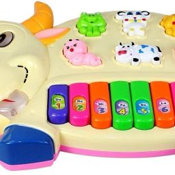 Musical Cow Piano Toy For Kids, Flashing Light & Sound-image-1