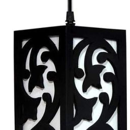 WHITERAY HANGING LIGHT WOODEN CUTTING 644 BLACK COLOR BULBNOT INCL (PACK OF 1) Pendants Ceiling Lamp-image-2