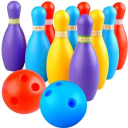 tirth Bowling Toy Set with 10 Bottles and 2 Balls Game set for Kids image 3